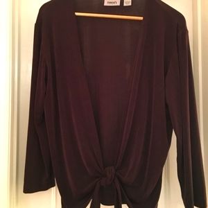 Chicos Size 2 (L) Brown Cardigan